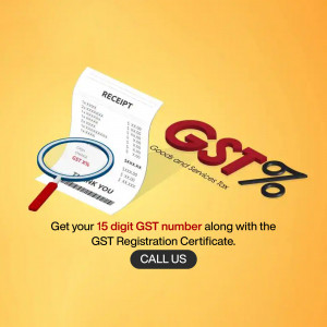 Image depicting GST registration with a magnifying glass over a receipt and the GST logo.