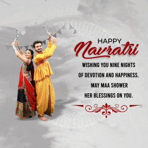 Couple performing Garba dance for Navratri festival