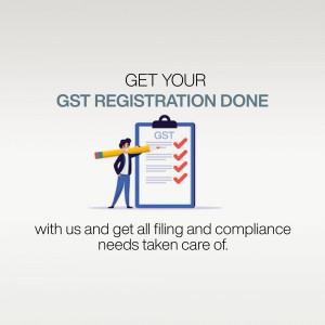 Illustration of a person completing a GST registration checklist