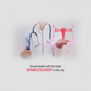 Doctor presenting a digital illustration of a uterus