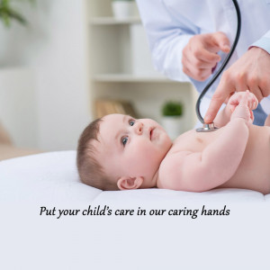 Doctor examining a baby with a stethoscope