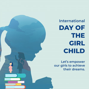 Silhouette of a girl's face with a smaller image of girls and books inside, celebrating International Day of the Girl Child.