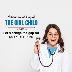 Young girl with stethoscope celebrating International Day of the Girl Child