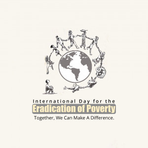 Illustration depicting people around the Earth for International Day for the Eradication of Poverty