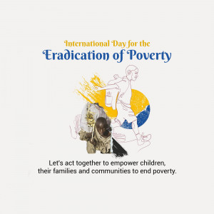 Image commemorating the International Day for the Eradication of Poverty, featuring children and a call to action.