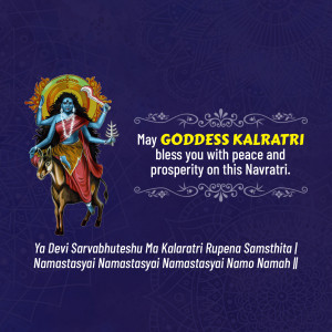 Image of Goddess Kalratri with Navratri greetings