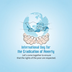 Hands holding the Earth with text 'International Day for the Eradication of Poverty'