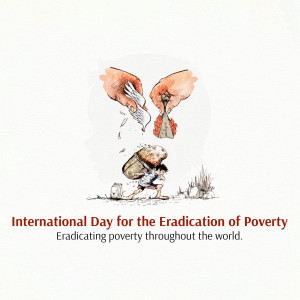 Illustration depicting hands offering support to a person carrying a heavy burden, symbolizing the fight against poverty.