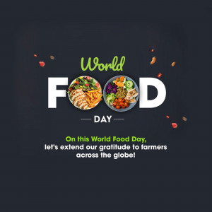 World Food Day graphic with a variety of healthy foods