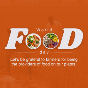 World Food Day graphic with food images and text