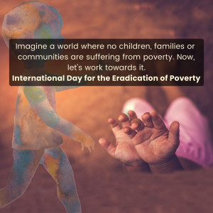 Image depicting a child reaching out, symbolizing the need to end poverty.