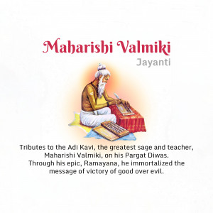 Image depicting Maharishi Valmiki writing the Ramayana