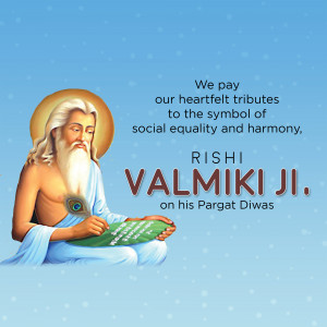 Portrait of Rishi Valmiki with tribute text