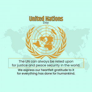 United Nations Day graphic with logo and world map