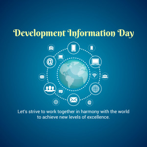 Image depicting Development Information Day with a globe surrounded by technology icons.