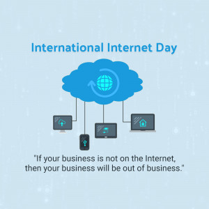 Illustration of a cloud with devices connected, celebrating International Internet Day.