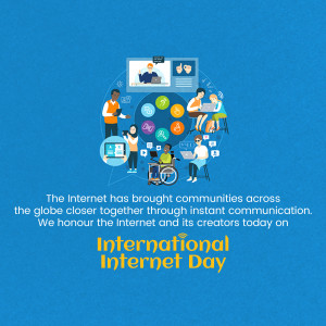 Illustration depicting people connecting through the internet on International Internet Day.