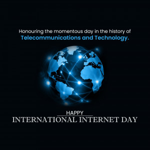 Image depicting a glowing globe with connecting lines, celebrating International Internet Day.