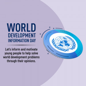 World Development Information Day graphic with the UN emblem