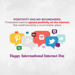 Image with speech bubbles representing social media platforms and the message 'Positivity has no boundaries'.