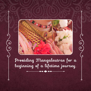 Close-up of a beautiful mangalsutra necklace with flowers