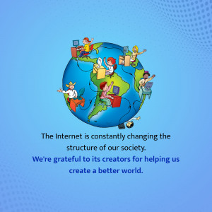 Illustration of people around the world using computers and devices connected to a globe.
