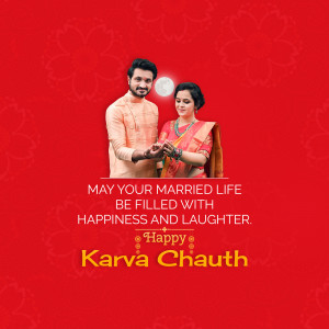 Indian couple celebrating Karva Chauth