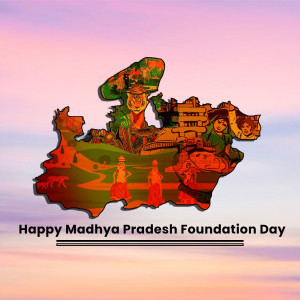 Madhya Pradesh Foundation Day Illustration