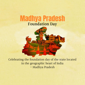 Madhya Pradesh Foundation Day celebration with state landmarks