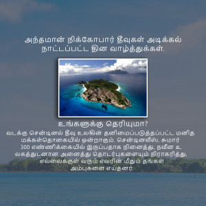 Aerial view of a tropical island in the Andaman and Nicobar Islands, India