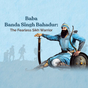Illustration of Baba Banda Singh Bahadur, a Sikh warrior