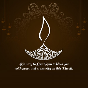 Decorative Diwali lamp with a blessing message