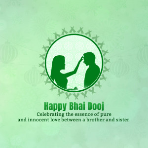 Silhouette of a brother and sister with Bhai Dooj greetings
