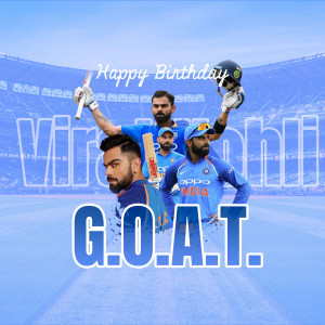Virat Kohli birthday celebration graphic with team India players