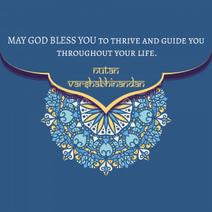 Image with a decorative mandala and the text 'May God Bless You to Thrive and Guide You Throughout Your Life. Nutan Varshabhinandan'