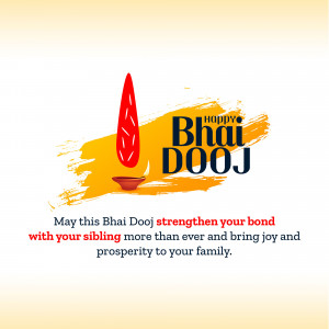 Bhai Dooj greeting with a diya and text