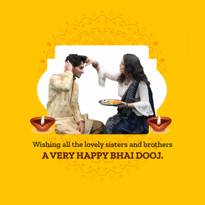 A brother receiving tilak from his sister on Bhai Dooj