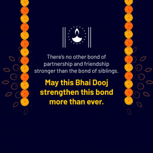 Bhai Dooj greeting with marigold flowers and a diya