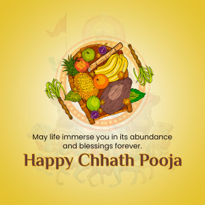 Chhath Puja offering with fruits and traditional items