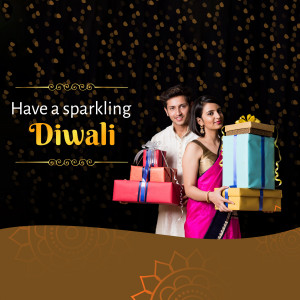 Sparkling Diwali Wishes Promotional Banner For Threads