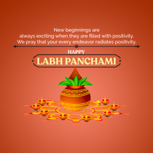 Labh Panchami festive greeting with traditional elements