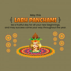 Labh Panchami festive greeting with traditional elements