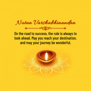 Nutan Varshabinandan greeting with a diya lamp