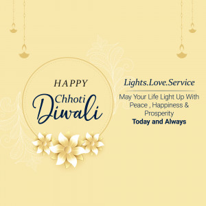 Chhoti Diwali greeting with floral design and festive message
