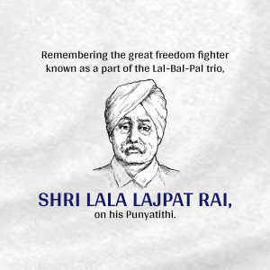 Portrait of Shri Lala Lajpat Rai, a prominent Indian freedom fighter.