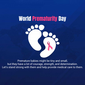 Image commemorating World Prematurity Day with baby footprints and a pink ribbon.