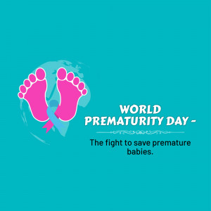 Image promoting World Prematurity Day with baby footprints and a globe.