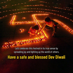 People lighting diyas for Dev Diwali festival