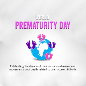 World Prematurity Day graphic with baby footprints around the globe