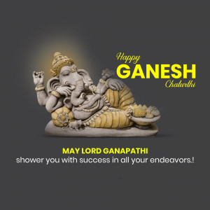 Ganesh Chaturthi greeting with Lord Ganesha idol